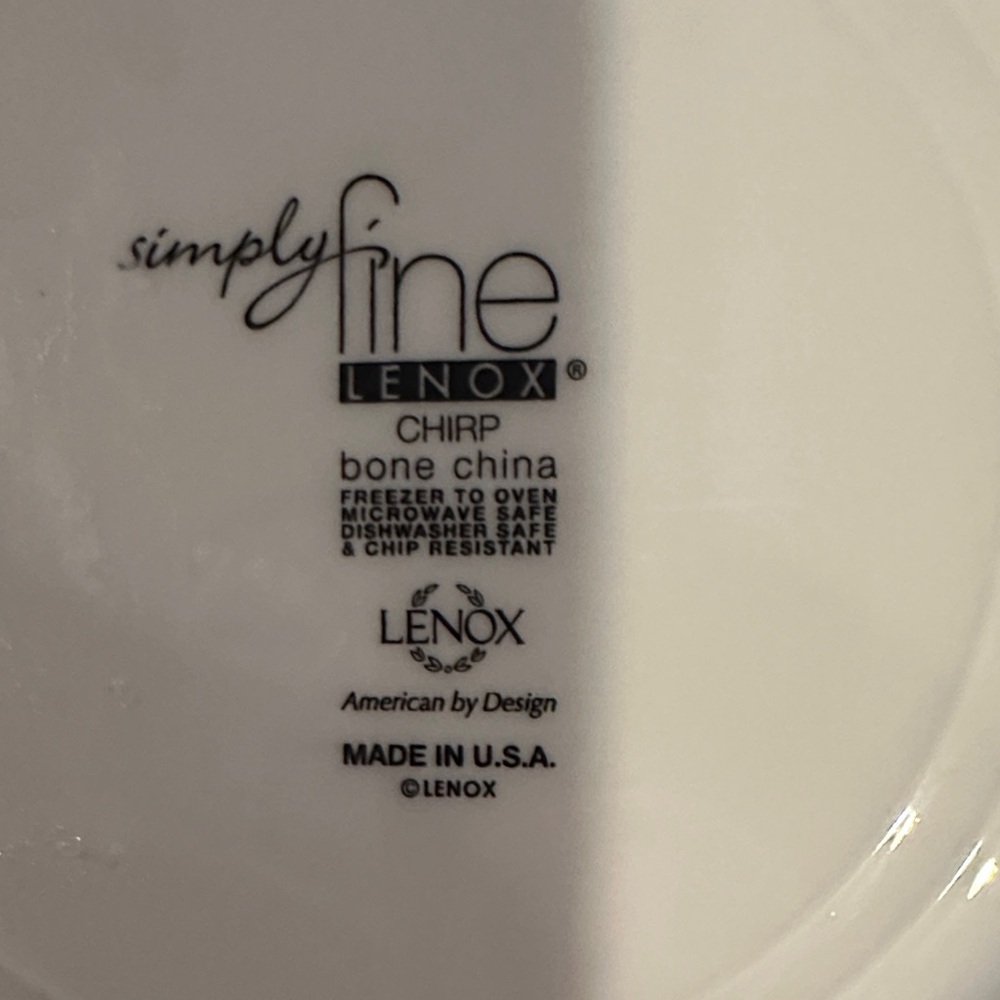 3 Lenox Simply Fine Chirp Bone China Dish - Picture 2 of 3